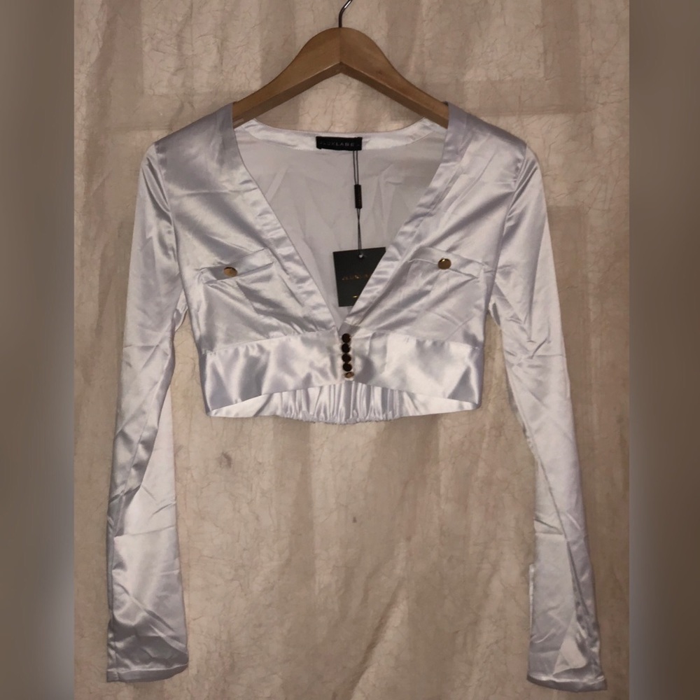 White long sleeve Arelia crop